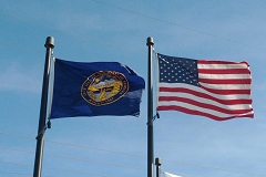 Nebraska and US Flag